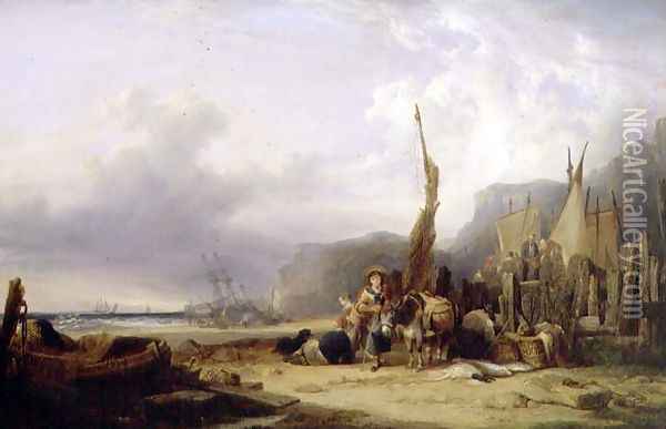 Coastal Scene Oil Painting - William Joseph Shayer