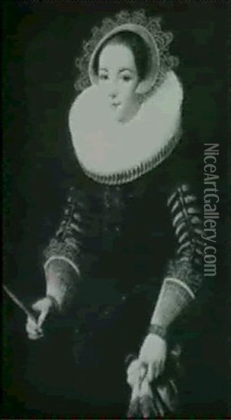 Portrait Of A Lady Oil Painting - Michiel Janszoon van Mierevelt
