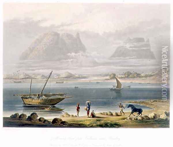 Morning View from Calliann near Bombay Oil Painting - Grindlay, Captain Robert M.