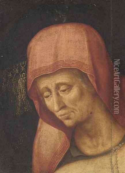 Head of an old lady a fragment Oil Painting - Frans Floris