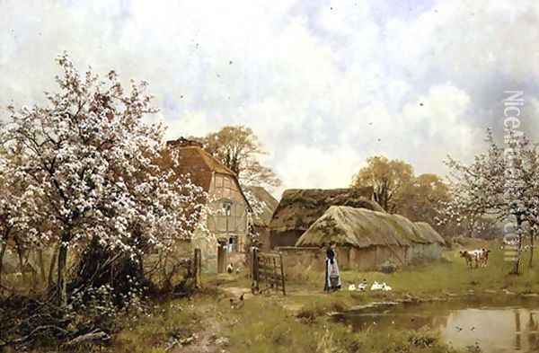 Near Brockham, Surrey, 1897 Oil Painting - Edward Wilkins Waite