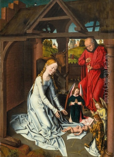 The Nativity Oil Painting - Hans Memling