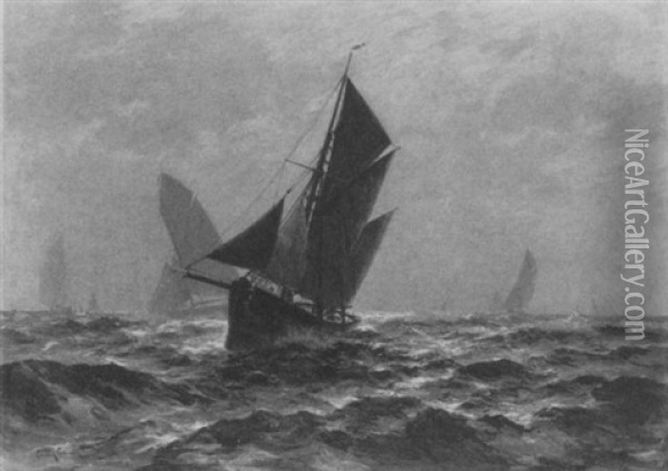 Segelschiffe Vor Ostende Oil Painting - Erwin Carl Wilhelm Guenther