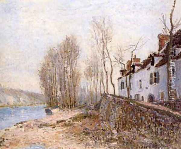 Saint-Mammes, The White Cross Oil Painting - Alfred Sisley