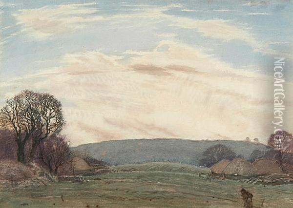 A November Landscape Oil Painting - Henry A. (Harry) Payne