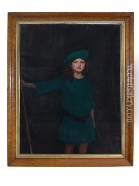Betty The Artist Daughter As Robin Hood Oil Painting - John da Costa