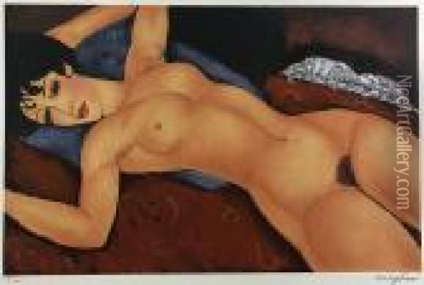 Akt Lezacy Oil Painting - Amedeo Modigliani