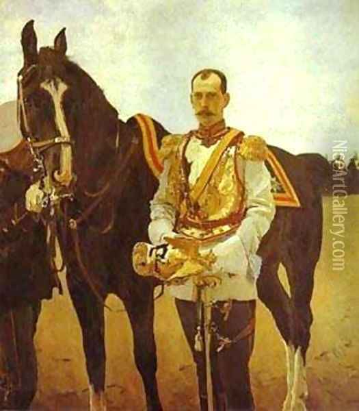 Portrait Of Grand Duke Pavel Alexandrovich 1897 Oil Painting - Valentin Aleksandrovich Serov