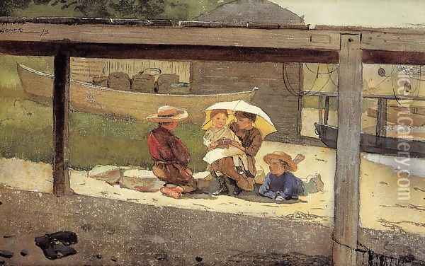 In Charge of Baby Oil Painting - Winslow Homer