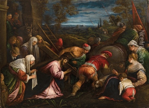 Christus Am Kreuzweg Oil Painting - Gerolamo da Ponte Bassano