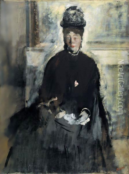Portrait De Femme Assise Oil Painting - Edgar Degas