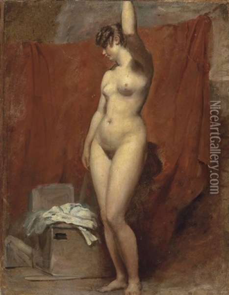 The Artist's Model; A Female Nude Oil Painting - William Etty