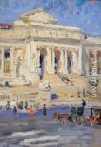 New York Public Library Oil Painting - Colin Campbell Cooper