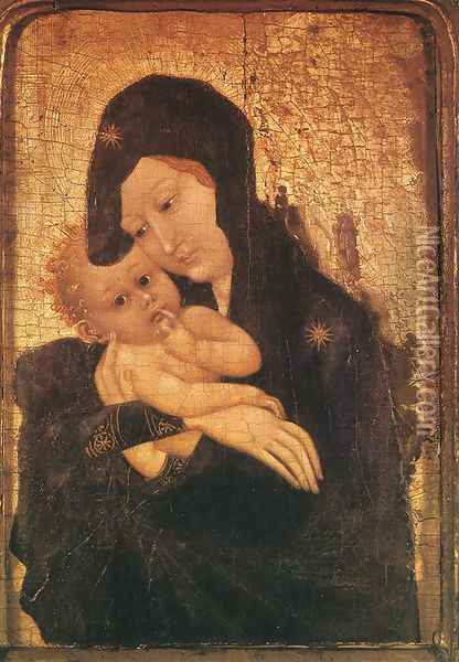 Madonna and Child c. 1410 Oil Painting - Jean Malouel