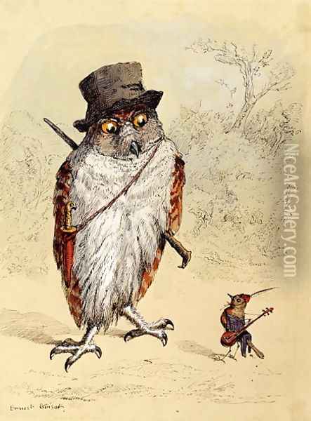 Illustration to Bubble and Squeak in Funs Comic Creatures Oil Painting - Ernest Henry Griset