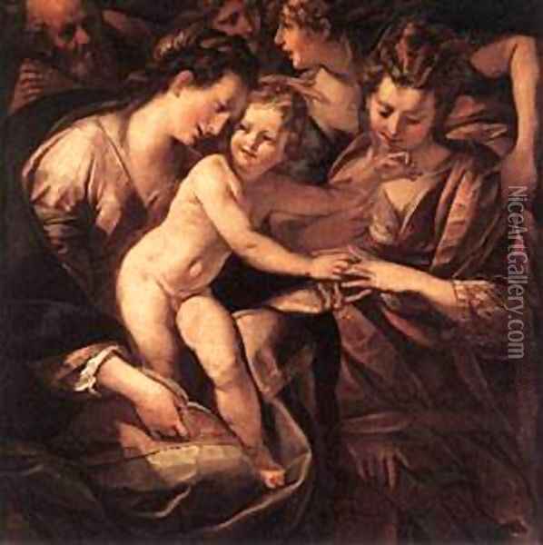 The Mystic Marriage Of St Catherine Oil Painting - Carlo Antonio Procaccini