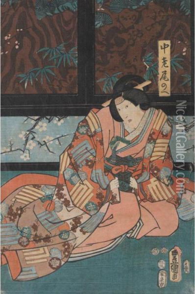 Two Woodblock Prints Oil Painting - Kunisada