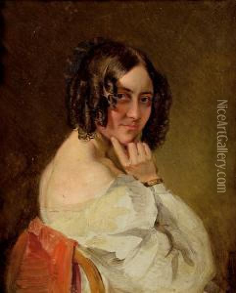 Portrat Therese Malfatti Oil Painting - Karl Von Saar