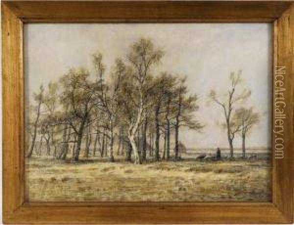 Paysage Hollandais Avec Berger Oil Painting - Alphonse Stengelin