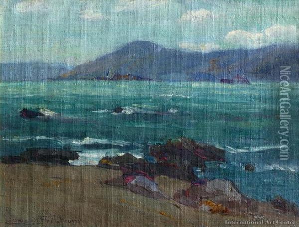 A Breezy Day At Seatoun, Wellington Oil Painting - Claus Edward Fristrom