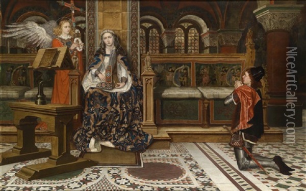 Heilige Cecilia Und Valerian Oil Painting - Juliaan de Vriendt