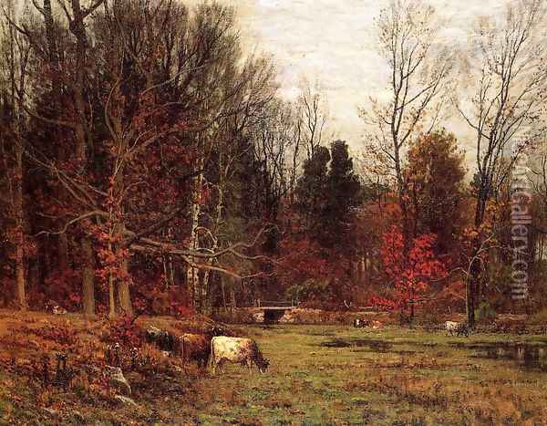 Cattle Grazing Oil Painting - John Joseph Enneking