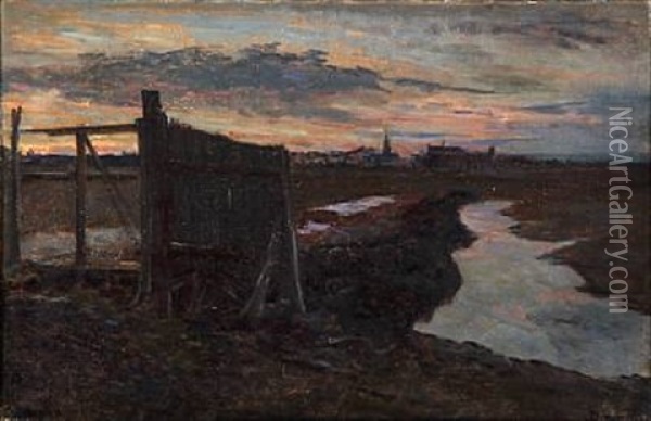 Sunset In Dragor Oil Painting - Viggo Johansen