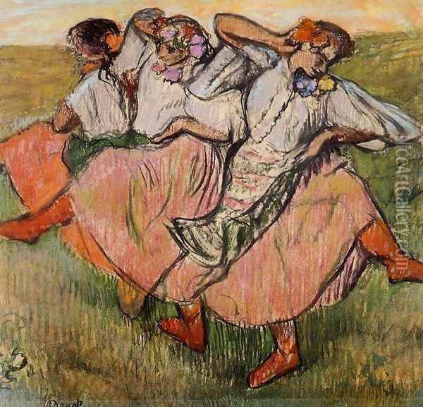 Three Russian Dancers Oil Painting - Edgar Degas