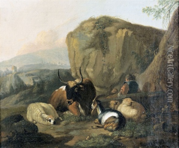 Pastorale Szene Oil Painting - Johann Heinrich Roos