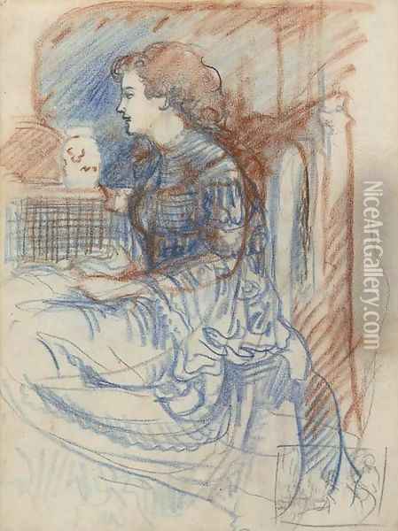 Study of a seated lady Oil Painting - Charles Conder