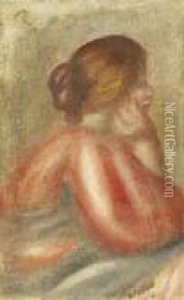 Jeune Femme Accoudee Oil Painting - Pierre Auguste Renoir