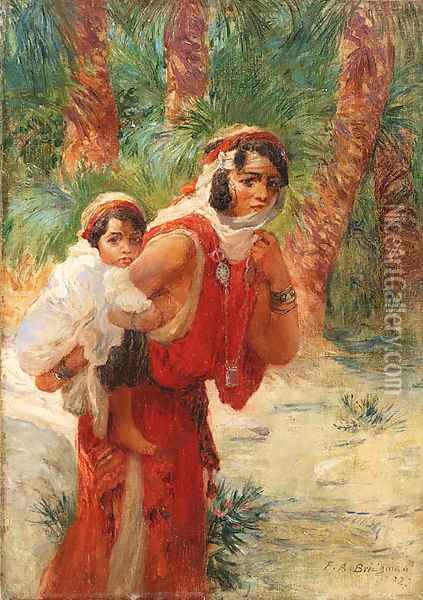 Algerian mother and child Oil Painting - Frederick Arthur Bridgman