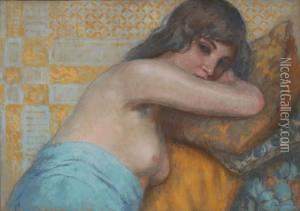 Jeune Fille Dans Un Interieur Orientaliste Oil Painting - Gustave Max Stevens