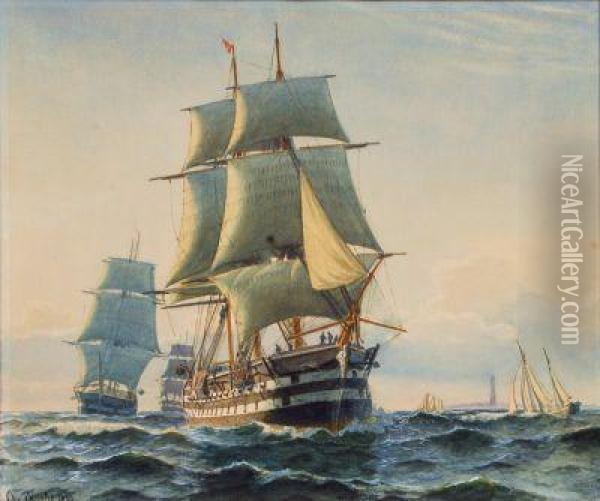 Danische Flotte Um 1820 Oil Painting - Christian Vigilius Blache