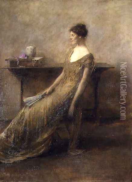 Lady in Gold, c.1912 Oil Painting - Thomas Wilmer Dewing