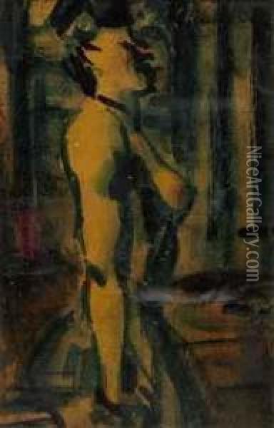 Weiblicherakt Im Profil Oil Painting - Leon Bonhomme