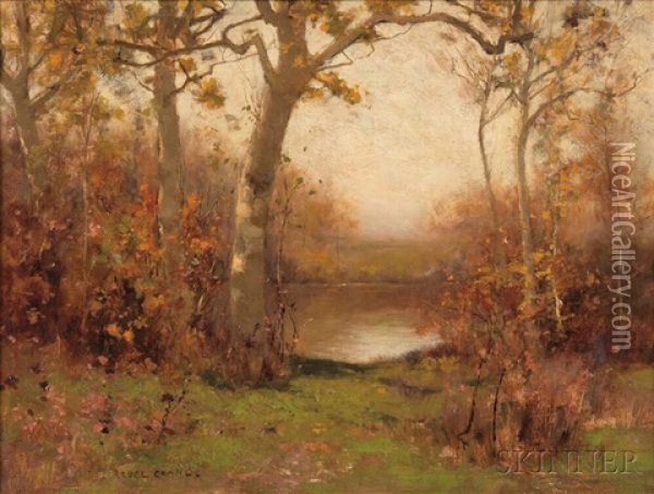 Pond In Autumn Oil Painting - Bruce Crane
