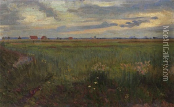 Blick In Das Moor (dachau Fruhling) Oil Painting - Salomon Sanielevici