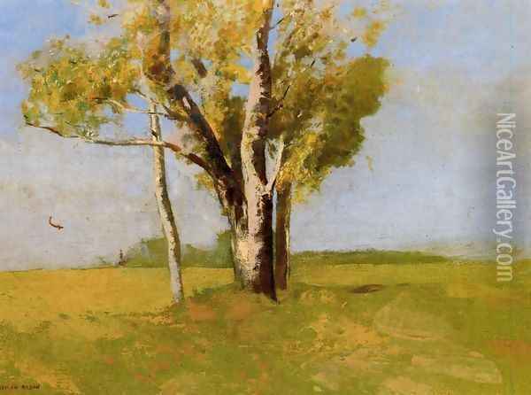 Trees Oil Painting - Odilon Redon