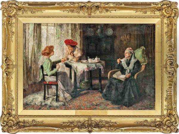 The Engagement Ring Oil Painting - Francis Sydney Muschamp