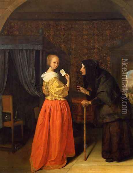 Bathsheba Receiving David's Letter Oil Painting - Jan Steen