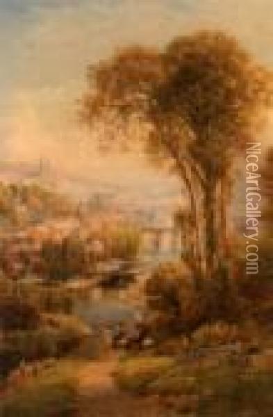 River Vire A St Lo Oil Painting - Ebenezer Wake Cook