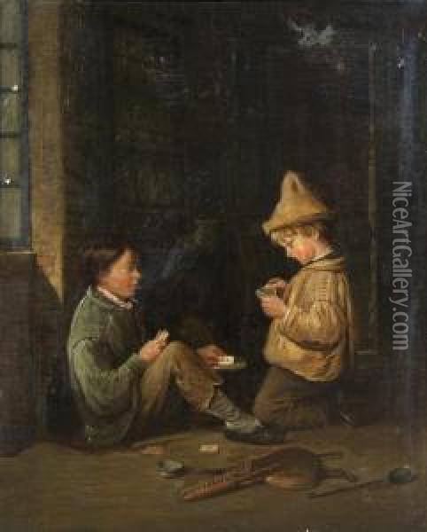 The Card Players Oil Painting - Edouard Frere