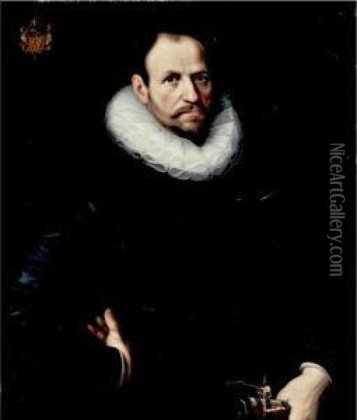 Portrait Of A Member Of The De Groot Family Oil Painting - Cornelis van der Voort