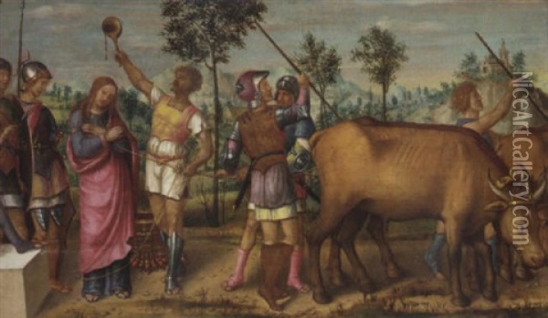The Martyrdom Of Saint Lucy Oil Painting - Pietro Paolo Agabiti