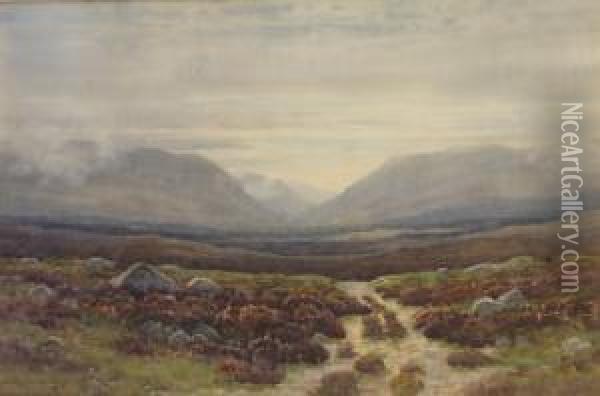 Connemara Mountain Landscape Oil Painting - George, Captain Drummond-Fish