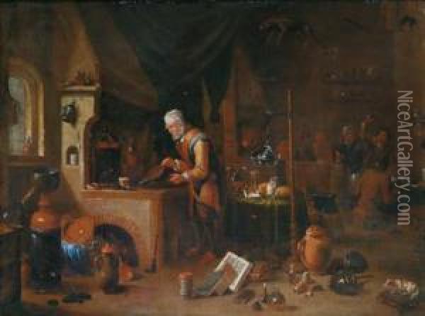 Un Alchimista Nella Sua Bottega Oil Painting - Gerard Thomas