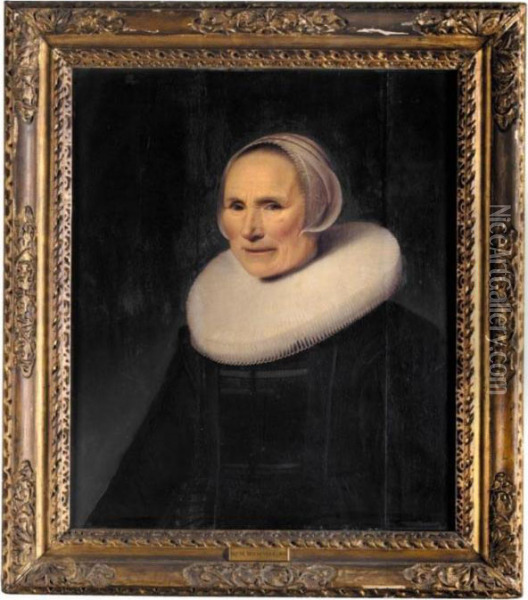 Portrait Of A Lady Oil Painting - Michiel Jansz. Van Miereveldt