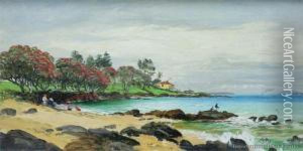 Takapuna Beach Oil Painting - Charles Blomfield