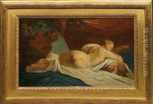 Jupiter Et Antiope ? Oil Painting - Jean Jacques II Lagrenee